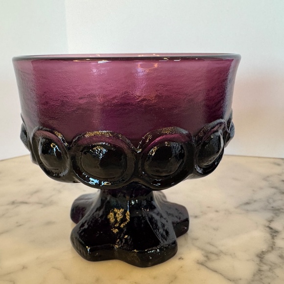 Set of 3 Tiffin Franciscan Madeira Glass Sherbet Cups. Vintage Amethyst Glass. - Picture 11 of 12